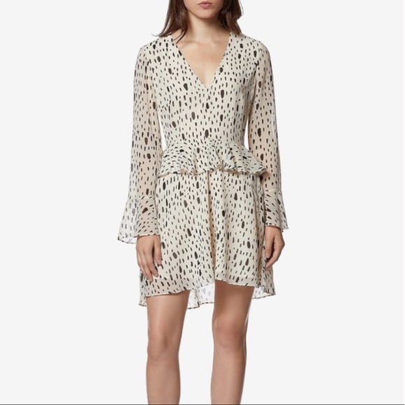 Avec Les Filles Black & White Mini Dress with Long Sleeves - Size Medium - Picture 1 of 14